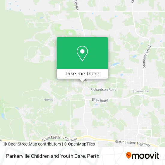Mapa Parkerville Children and Youth Care