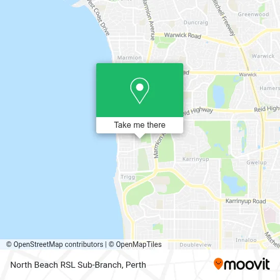 Mapa North Beach RSL Sub-Branch