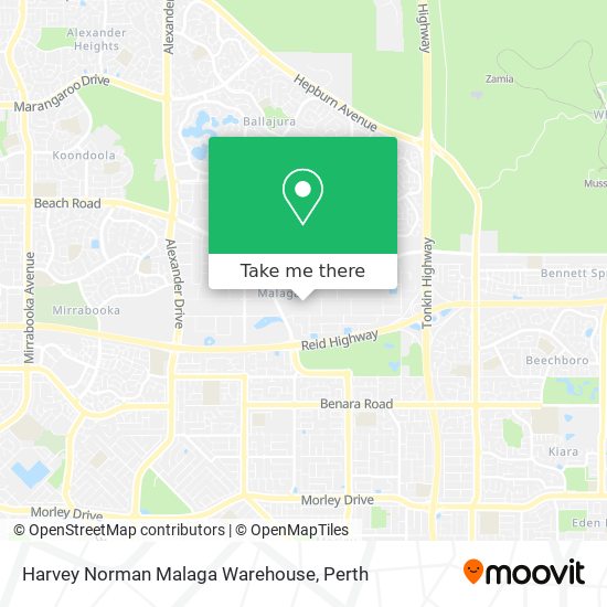 Harvey Norman Malaga Warehouse map