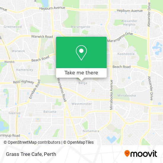 Mapa Grass Tree Cafe