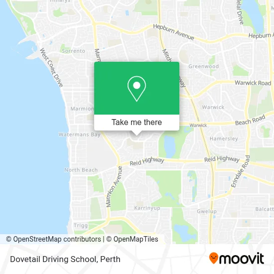 Mapa Dovetail Driving School
