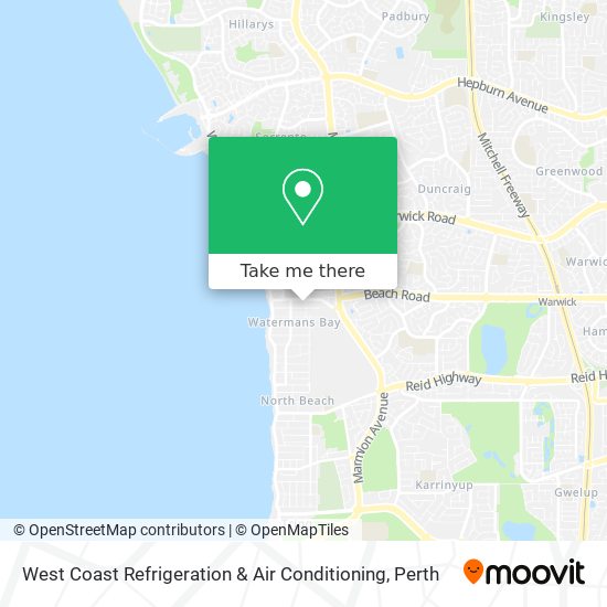 West Coast Refrigeration & Air Conditioning map