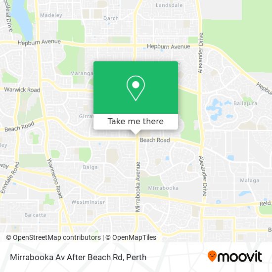 Mirrabooka Av After Beach Rd map