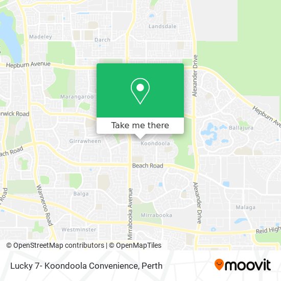 Lucky 7- Koondoola Convenience map