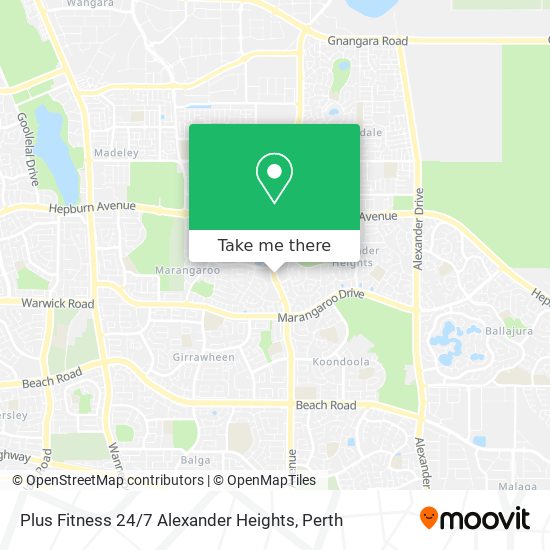 Plus Fitness 24 / 7 Alexander Heights map