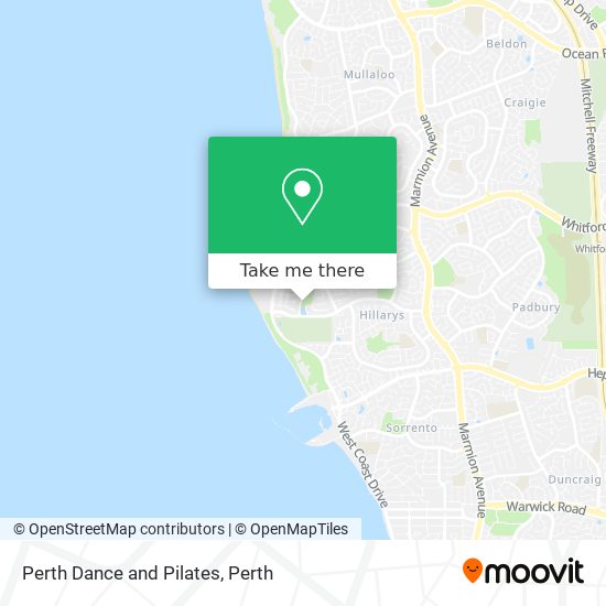 Perth Dance and Pilates map
