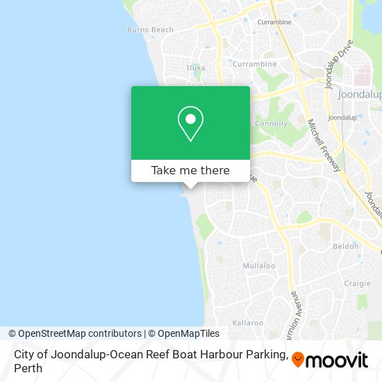 Mapa City of Joondalup-Ocean Reef Boat Harbour Parking