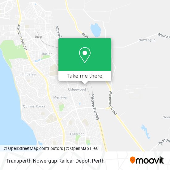 Transperth Nowergup Railcar Depot map