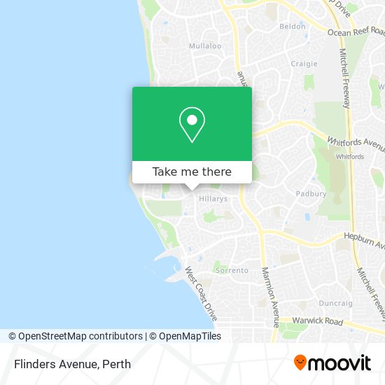 Mapa Flinders Avenue