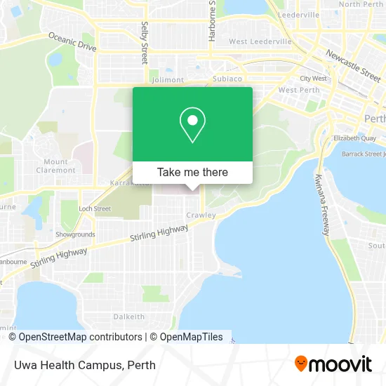 Uwa Map How to Get to Uwa Health Campus in Nedlands by Bus or Train?