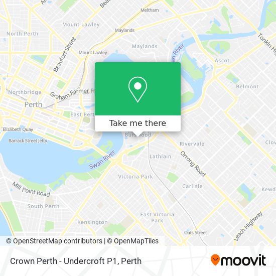 Crown Perth - Undercroft P1 map