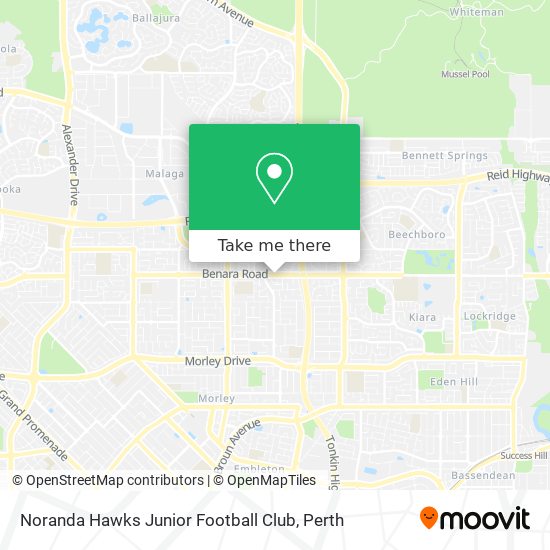 Mapa Noranda Hawks Junior Football Club