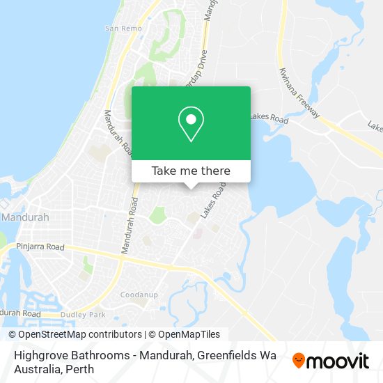 Highgrove Bathrooms - Mandurah, Greenfields Wa Australia map