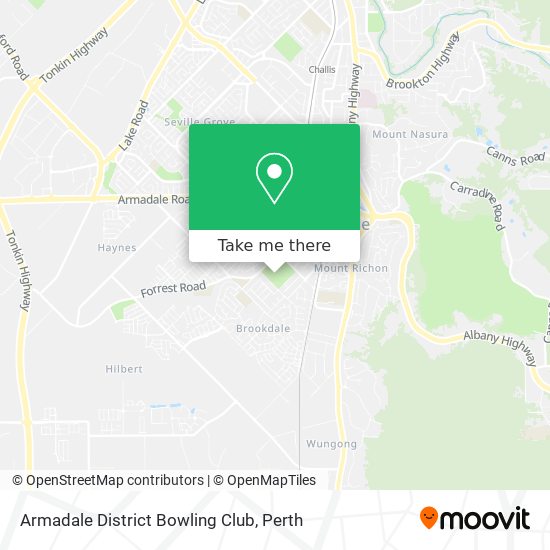 Armadale District Bowling Club map