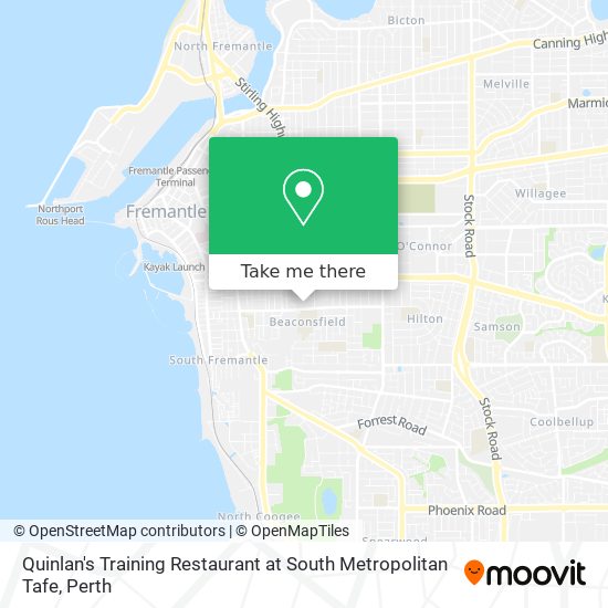 Mapa Quinlan's Training Restaurant at South Metropolitan Tafe