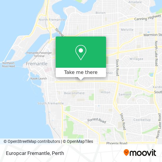 Europcar Fremantle map