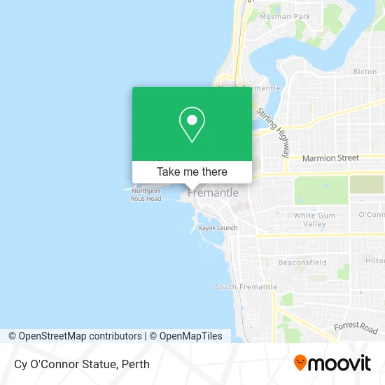 Mapa Cy O'Connor Statue