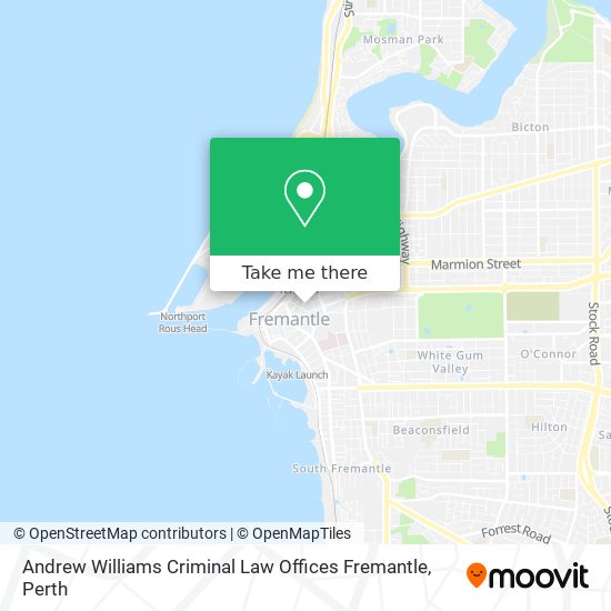 Andrew Williams Criminal Law Offices Fremantle map