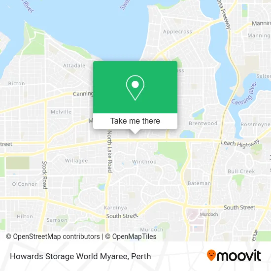 Mapa Howards Storage World Myaree