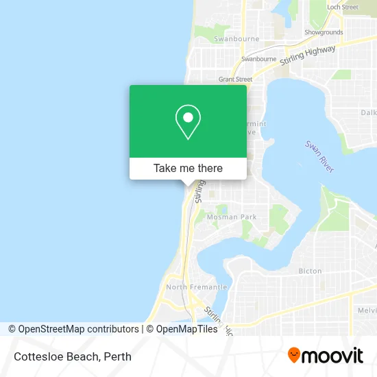Mapa Cottesloe Beach
