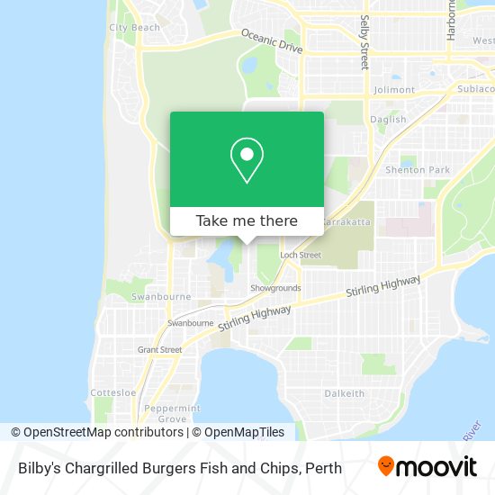 Bilby's Chargrilled Burgers Fish and Chips map