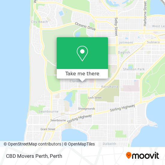 CBD Movers Perth map