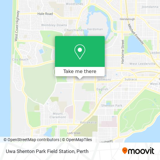 Mapa Uwa Shenton Park Field Station