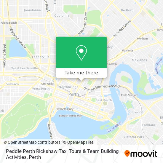 Peddle Perth Rickshaw Taxi Tours & Team Building Activities map