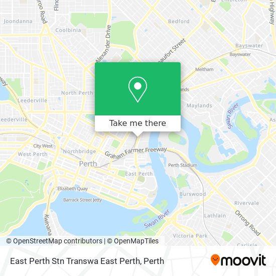 Mapa East Perth Stn Transwa East Perth