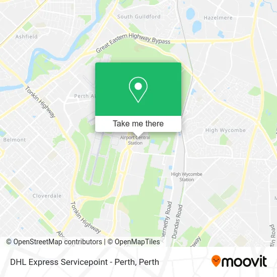 Mapa DHL Express Servicepoint - Perth