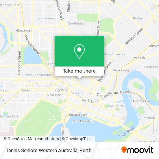 Tennis Seniors Western Australia map