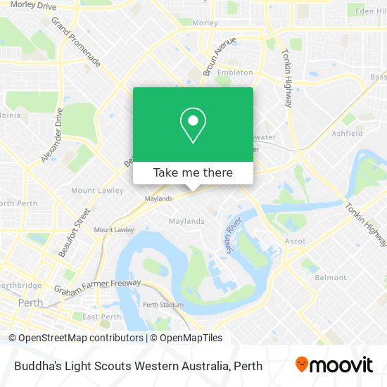 Buddha's Light Scouts Western Australia map