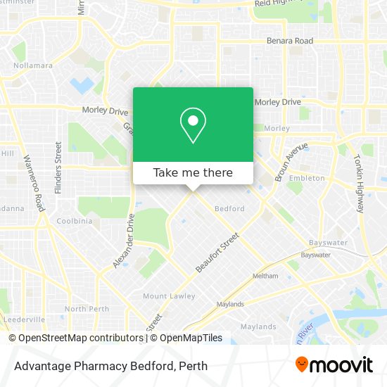 Mapa Advantage Pharmacy Bedford