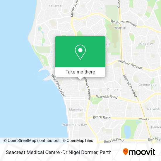 Seacrest Medical Centre -Dr Nigel Dormer map