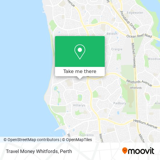 Travel Money Whitfords map