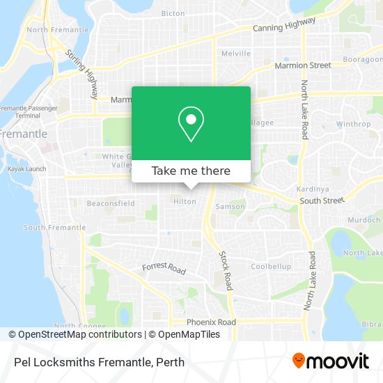 Pel Locksmiths Fremantle map