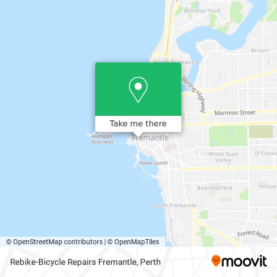 Mapa Rebike-Bicycle Repairs Fremantle