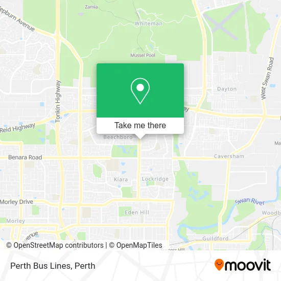 Mapa Perth Bus Lines