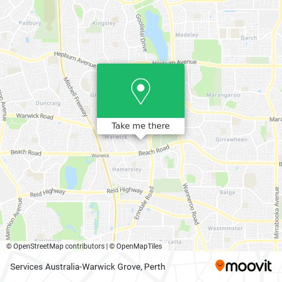 Services Australia-Warwick Grove map