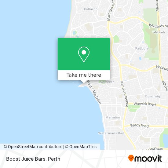 Mapa Boost Juice Bars