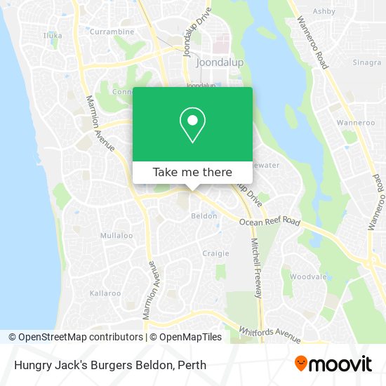 Mapa Hungry Jack's Burgers Beldon