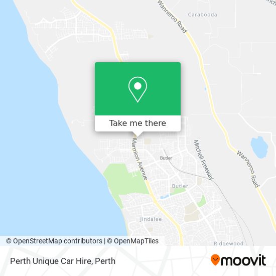 Mapa Perth Unique Car Hire