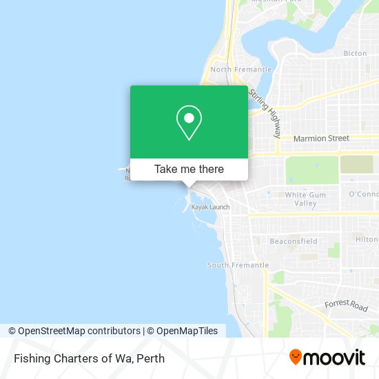 Fishing Charters of Wa map
