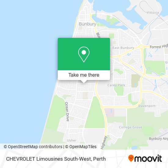 CHEVROLET Limousines South-West map