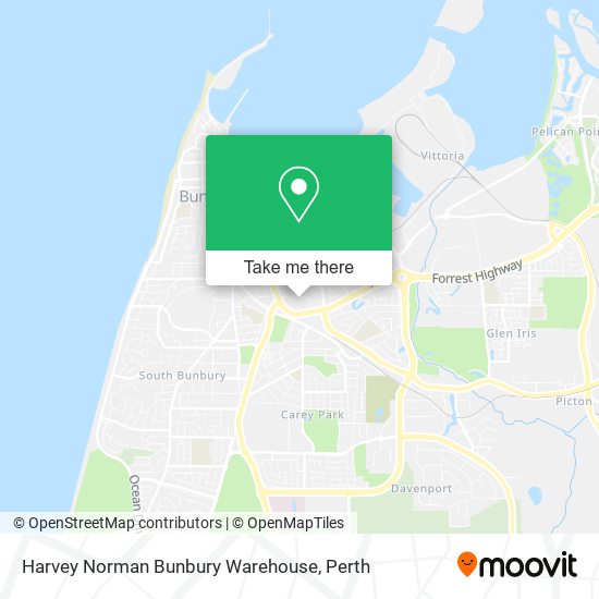 Harvey Norman Bunbury Warehouse map
