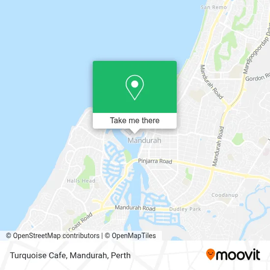 Mapa Turquoise Cafe, Mandurah