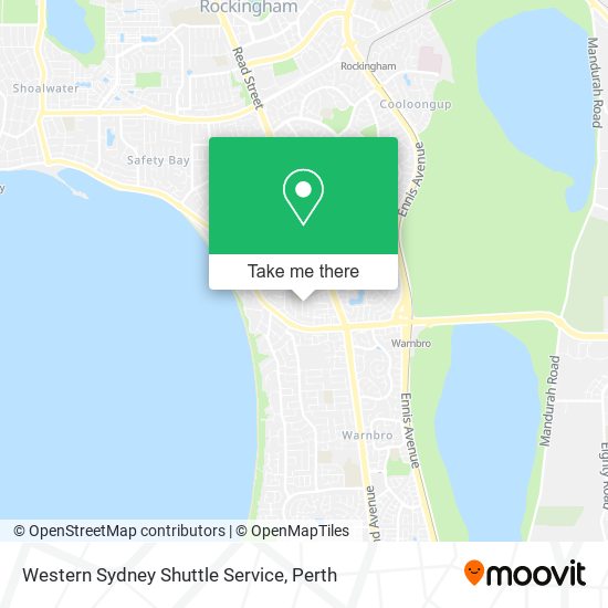 Western Sydney Shuttle Service map