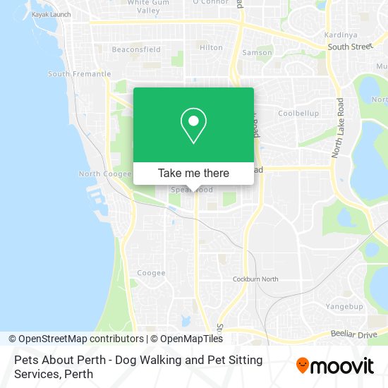 Pets About Perth - Dog Walking and Pet Sitting Services map