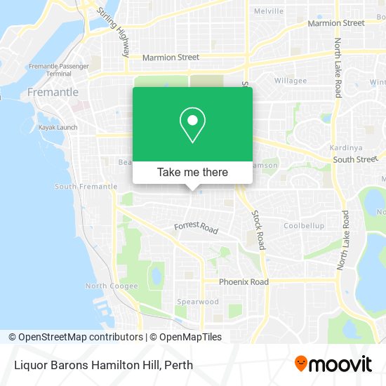 Liquor Barons Hamilton Hill map