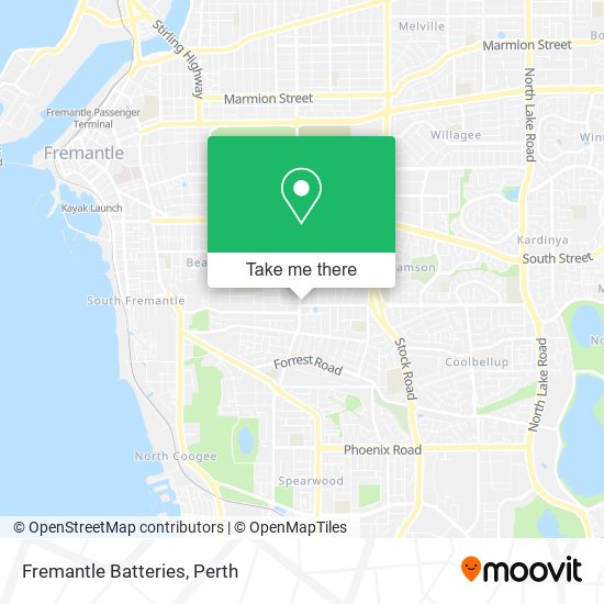 Fremantle Batteries map